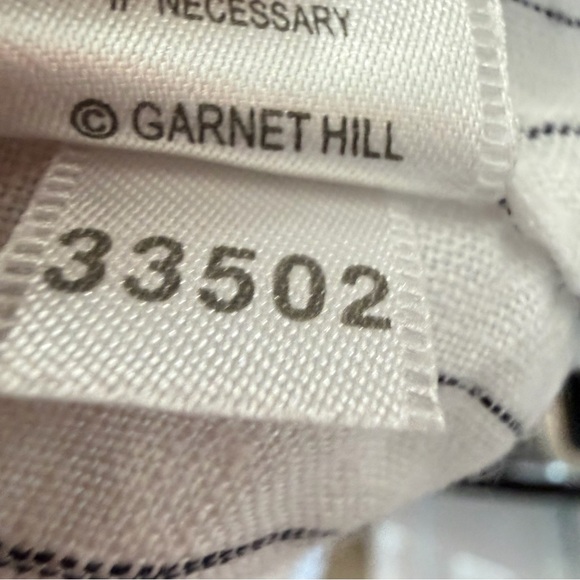 Garnet Hill White Stripe Linen Tunic Shirt Size Medium 23931 - Picture 8 of 9